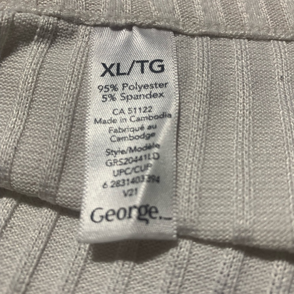 ⚡️George Ribbed Tank Top Cream/Off-White Size XL - Picture 4 of 6